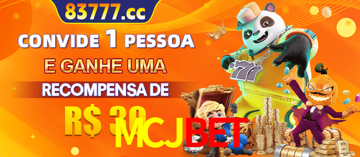 Banner institucional da MCJBET sobre parceria de marcas e criação de uma marca de excelência, apresentando os mascotes de jogos populares como o Fortune Tiger.